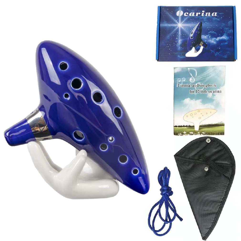 Song With Musical Instrument - Ocarina,12 Tones Alto C Ceramic Ocarina