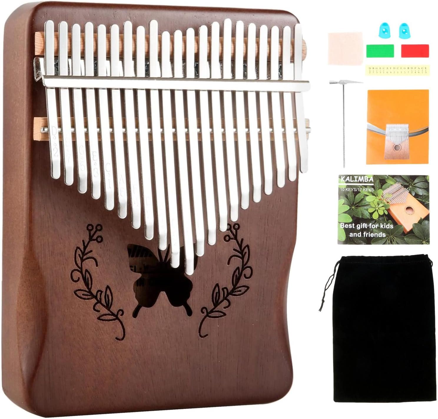 Musical Instrument Sounds - Kalimba 21 Keys Thumb Piano, Natural