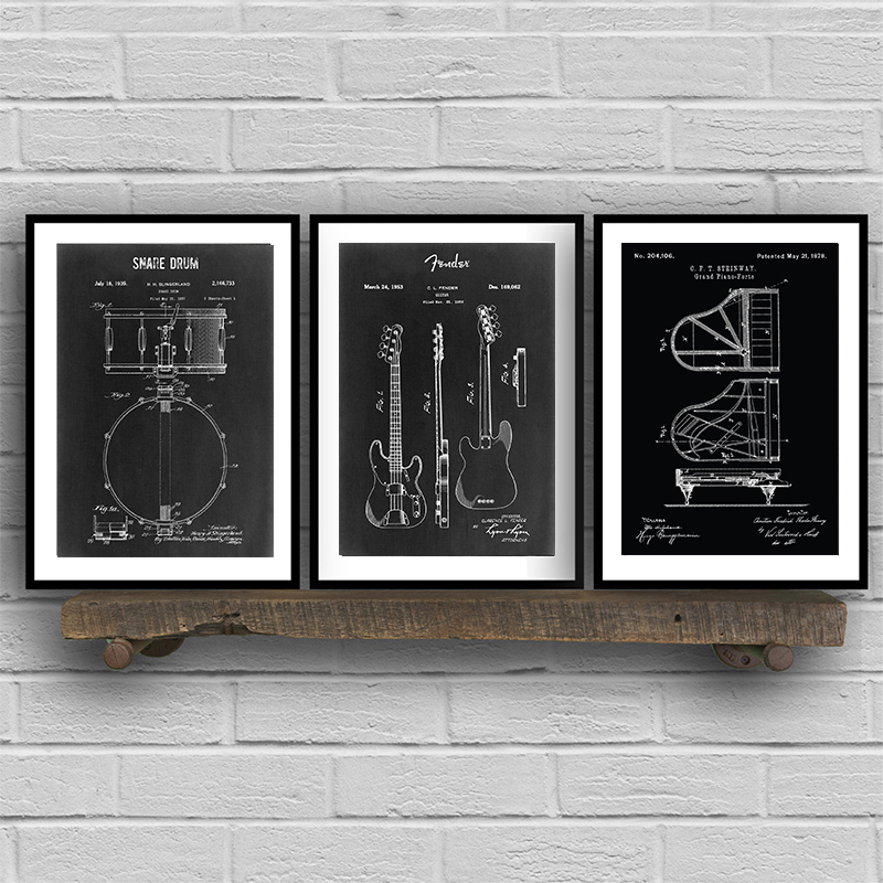 Patent drawing poster musical  - Musical Instrument In Drawing avaliação e preço