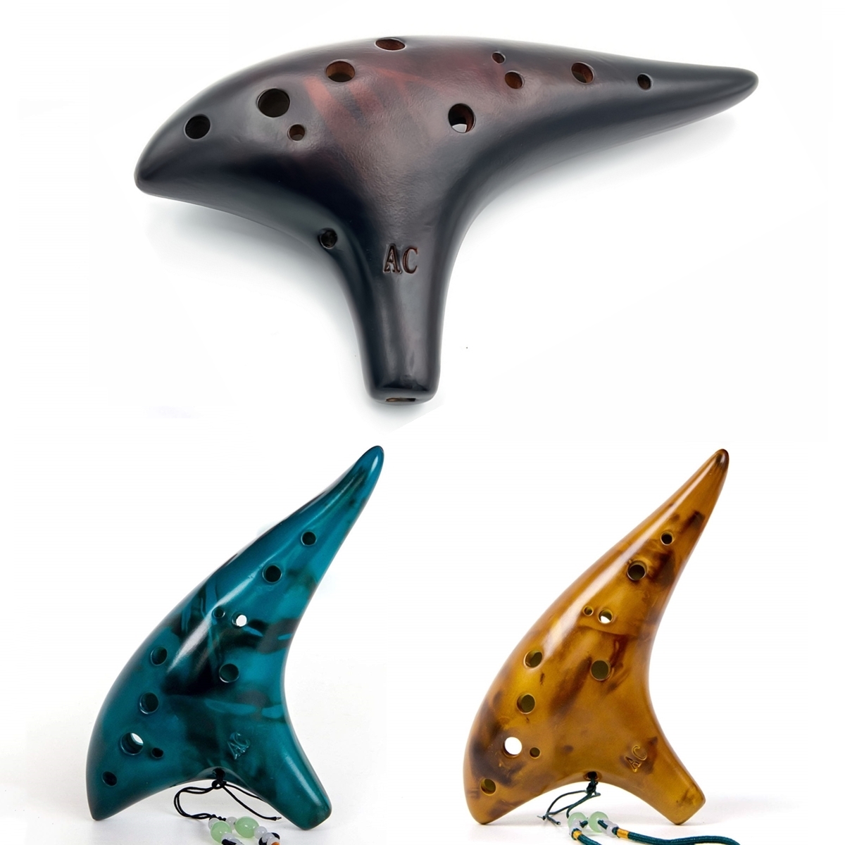 Ocarina12 Tones Alto C Ceramic - Song With Musical Instrument avaliação e preço