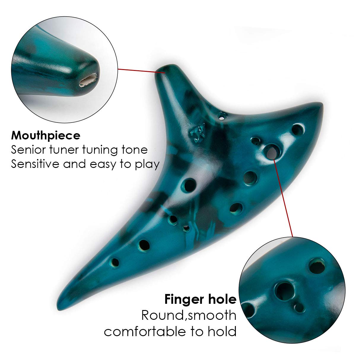 Ocarina12 Tones Alto C Ceramic - Song With Musical Instrument avaliação e preço