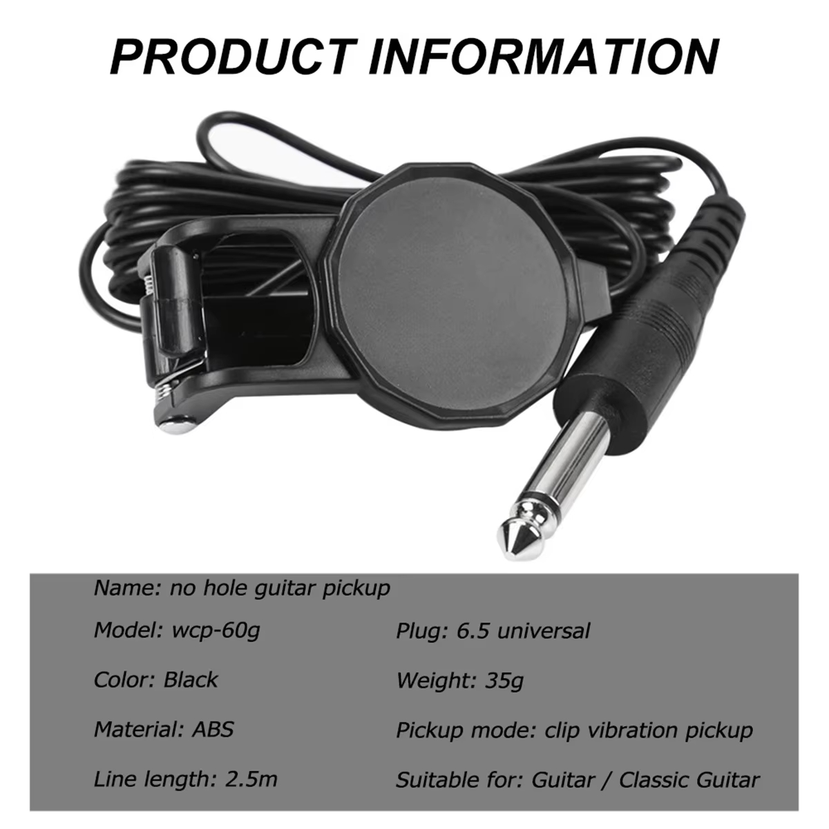 Audio Jack Clip On Pickup/2.5  - Musical Instrument Sounds avaliação e preço