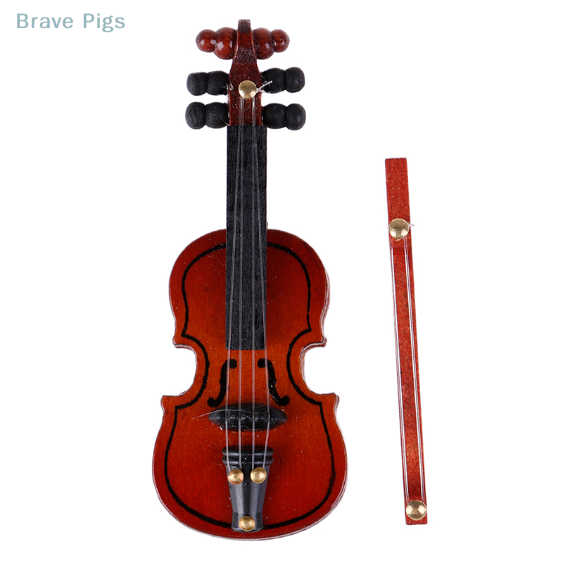 Dollhouse Violin Mini Wooden I - Musical Instrument Fiddle avaliação e preço