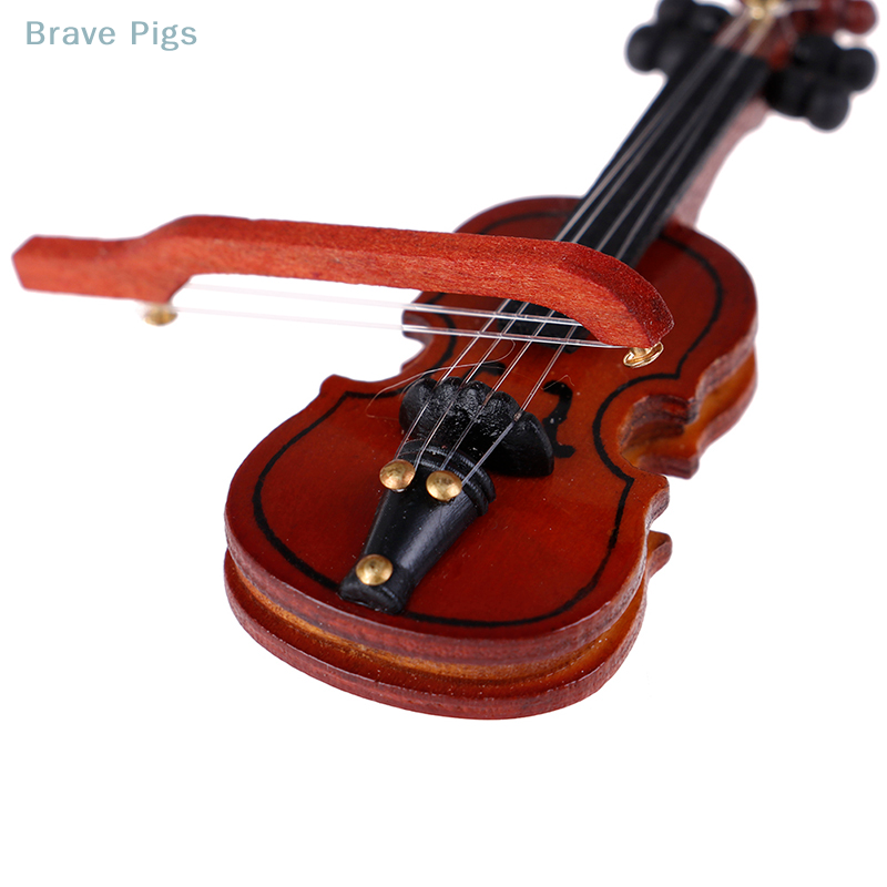 Dollhouse Violin Mini Wooden I - Musical Instrument Fiddle avaliação e preço
