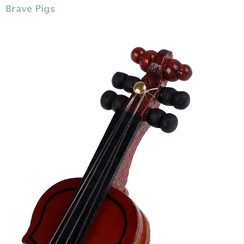 Dollhouse Violin Mini Wooden I - Musical Instrument Fiddle avaliação e preço