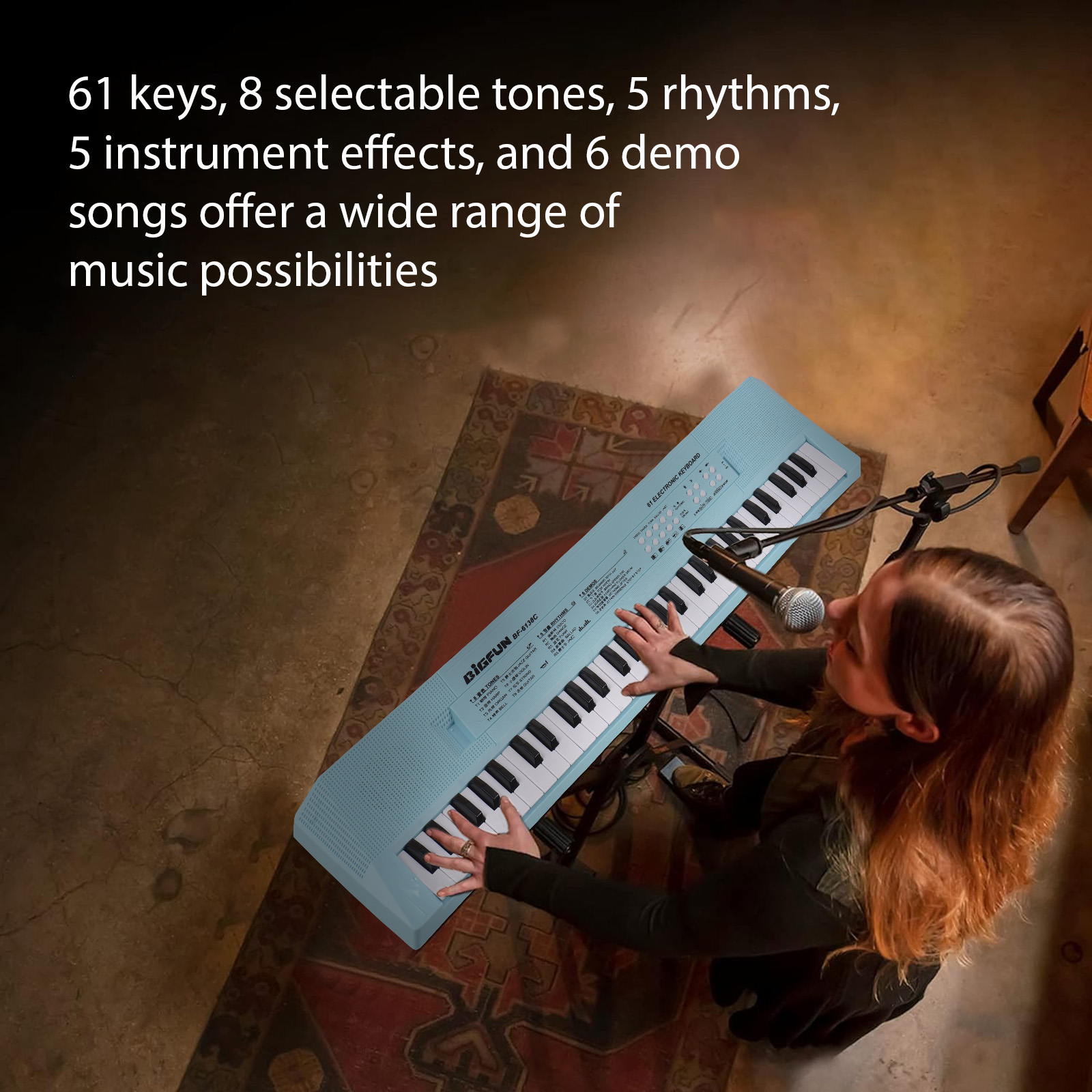 61 Key Electronic Keyboard Pia - Song With Musical Instrument avaliação e preço