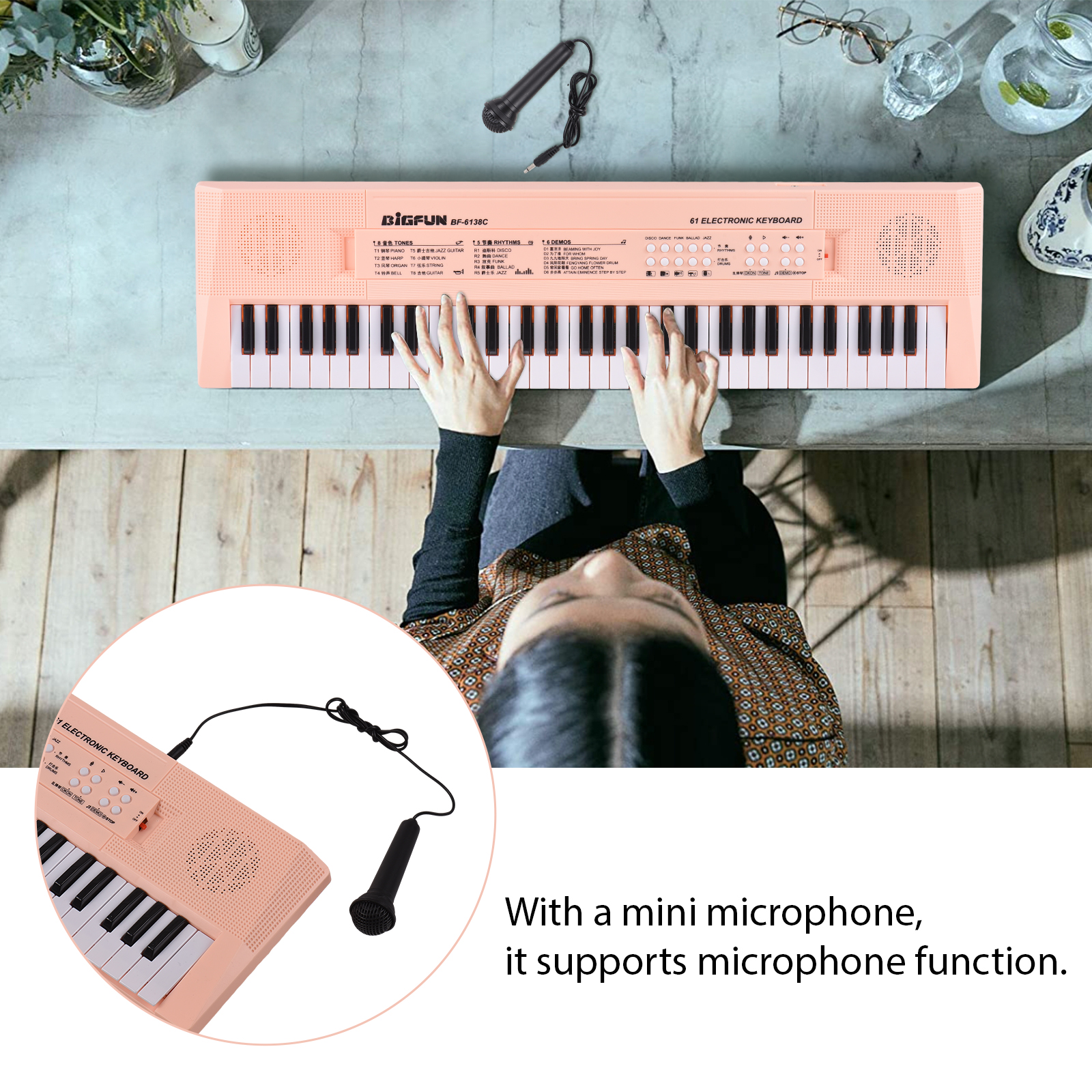 61 Key Electronic Keyboard Pia - Song With Musical Instrument avaliação e preço