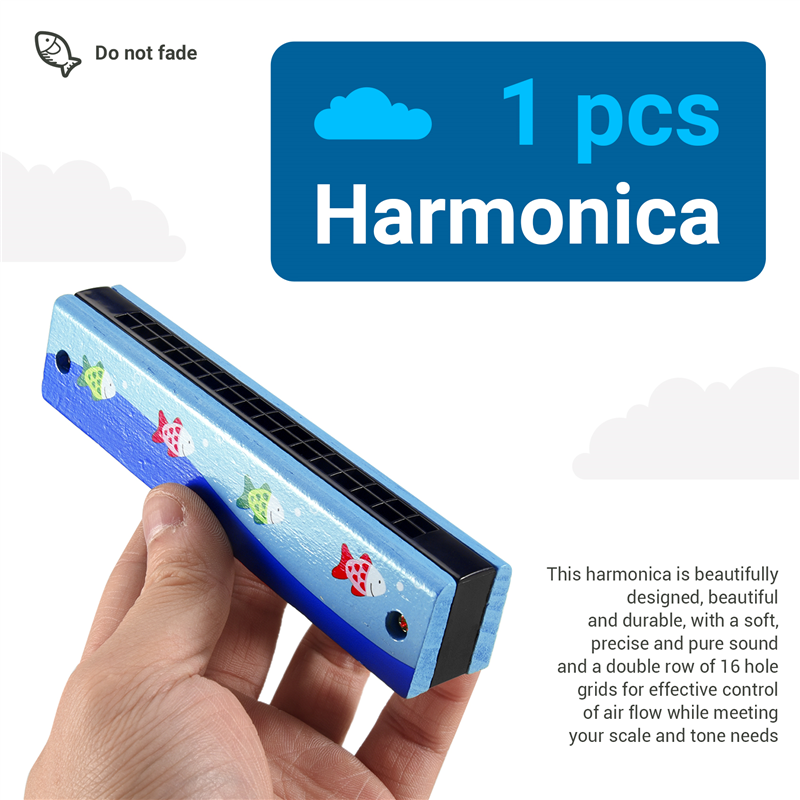 Wooden Harmonica For Children  - Musical Instrument That You Blow Into avaliação e preço