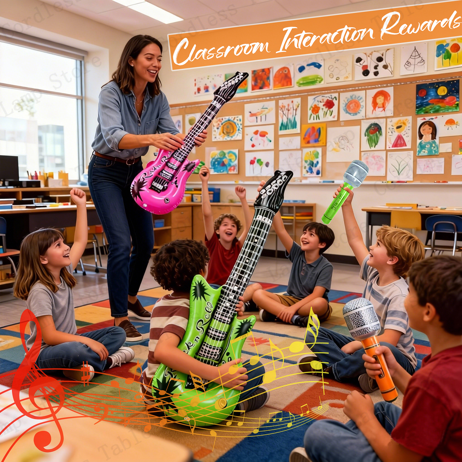 12-60Pcs Inflatable Rock Star  - Musical Instrument That You Blow Into avaliação e preço