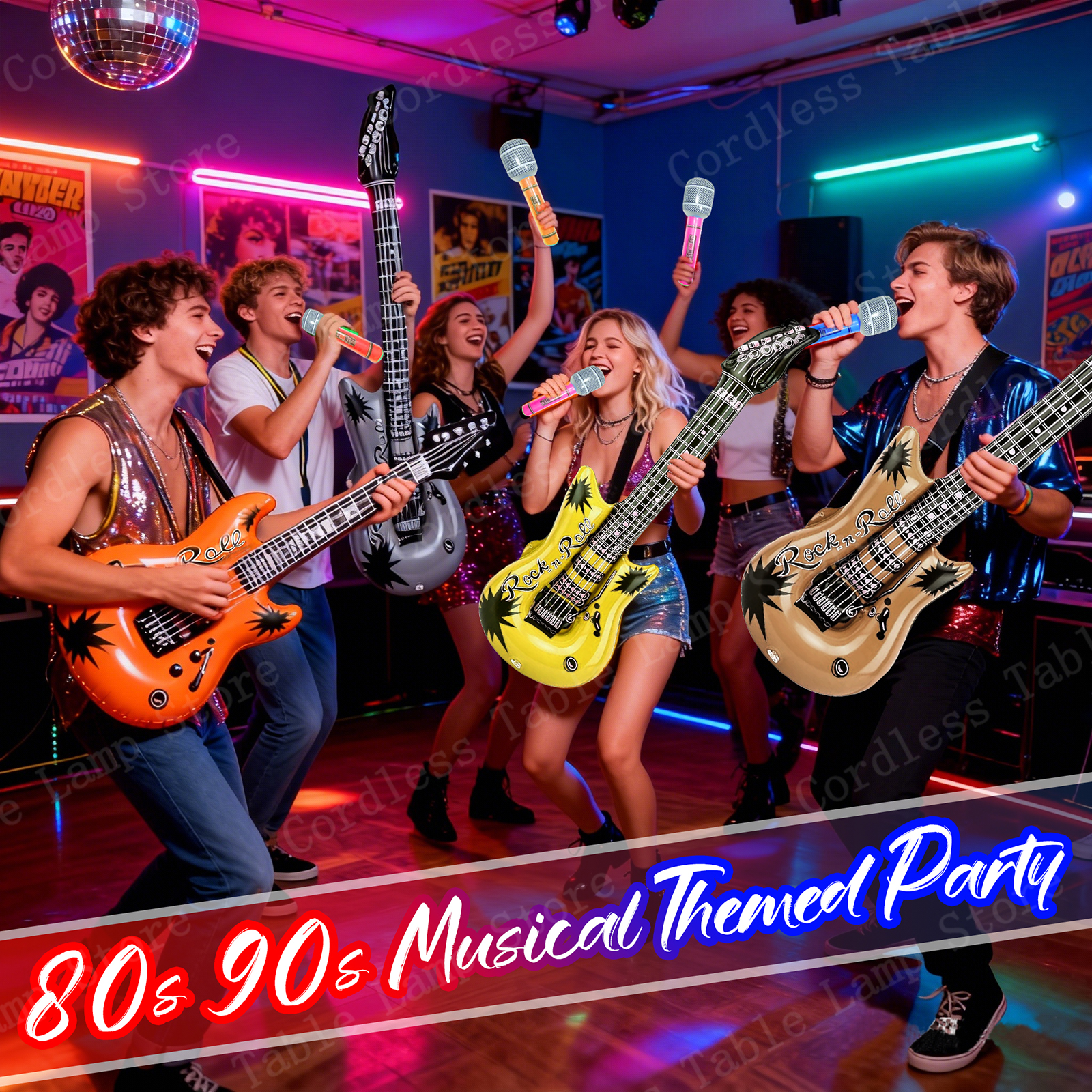 12-60Pcs Inflatable Rock Star  - Musical Instrument That You Blow Into avaliação e preço