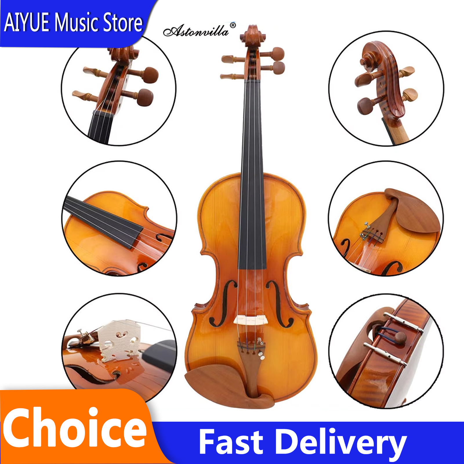 Astonvilla Violin 4/4 Full Siz - Musical Instrument Fiddle avaliação e preço
