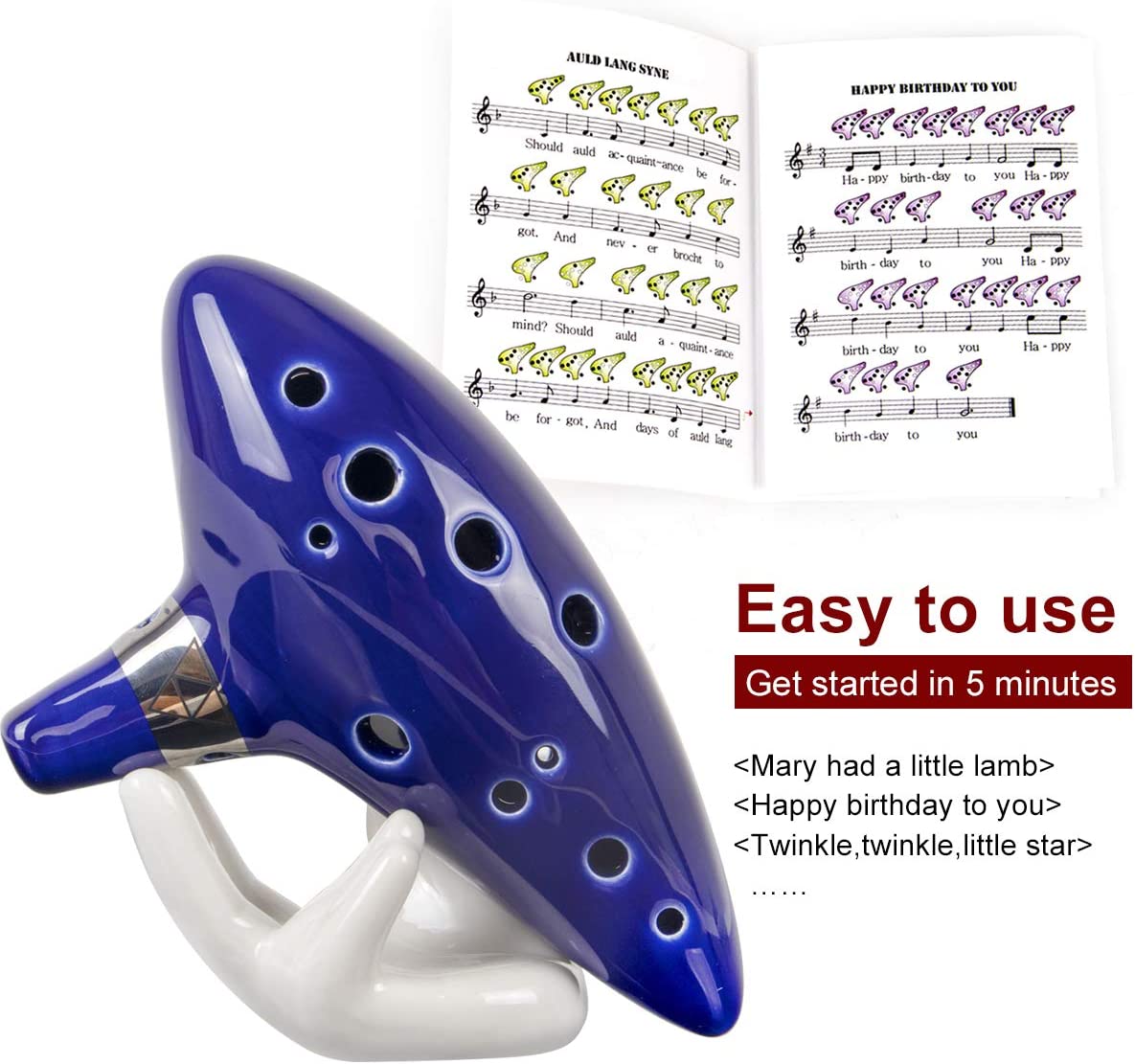 Ocarina,12 Tones Alto C Cerami - Song With Musical Instrument avaliação e preço