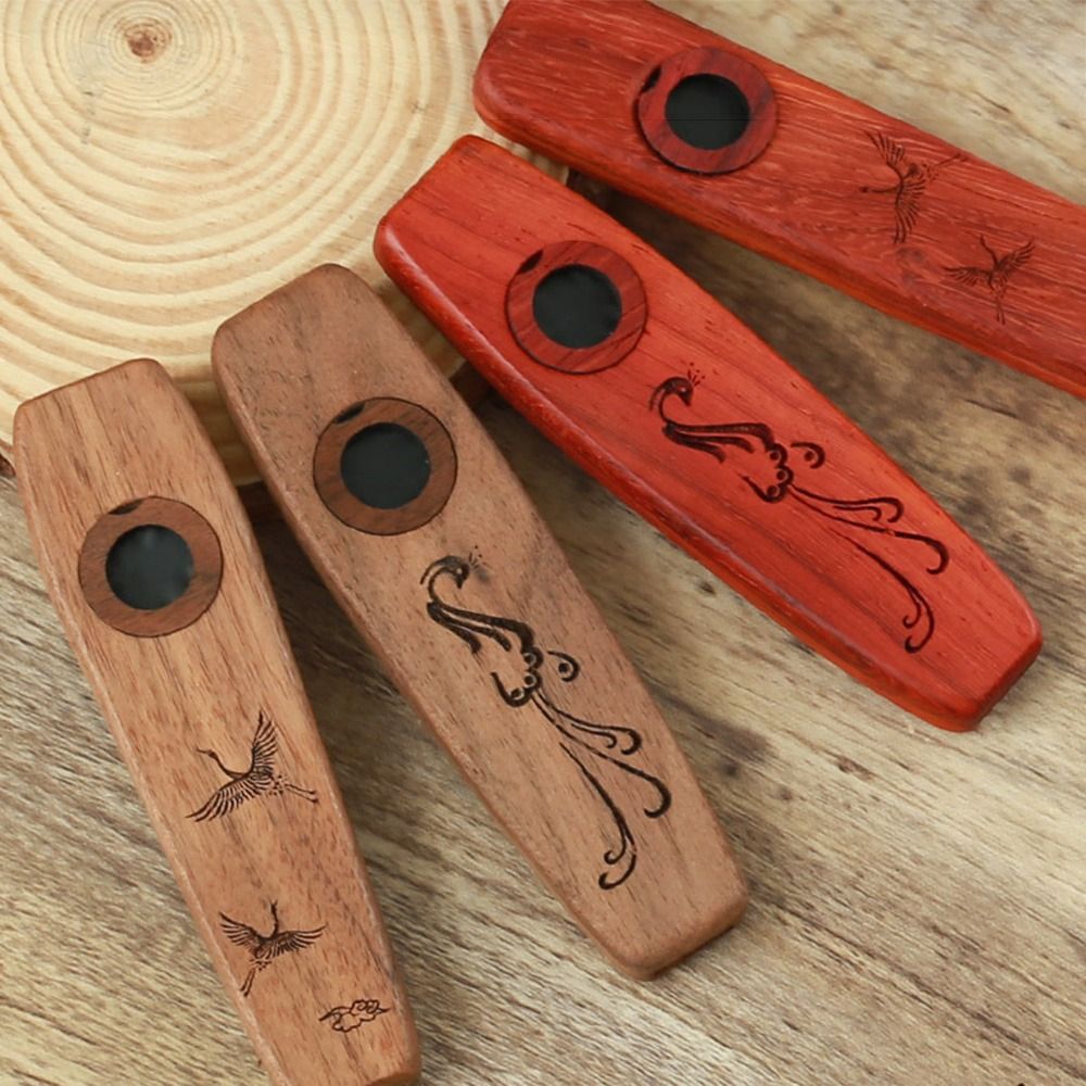 Creative Wooden Kazoo Portable - Musical Instrument Easy To Learn avaliação e preço