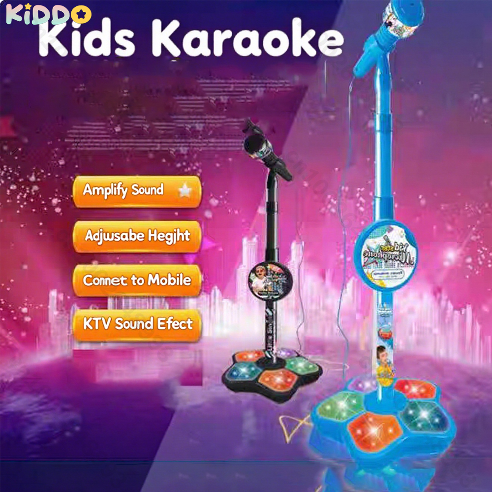 Kids Microphone with Stand Kar - Song With Musical Instrument avaliação e preço