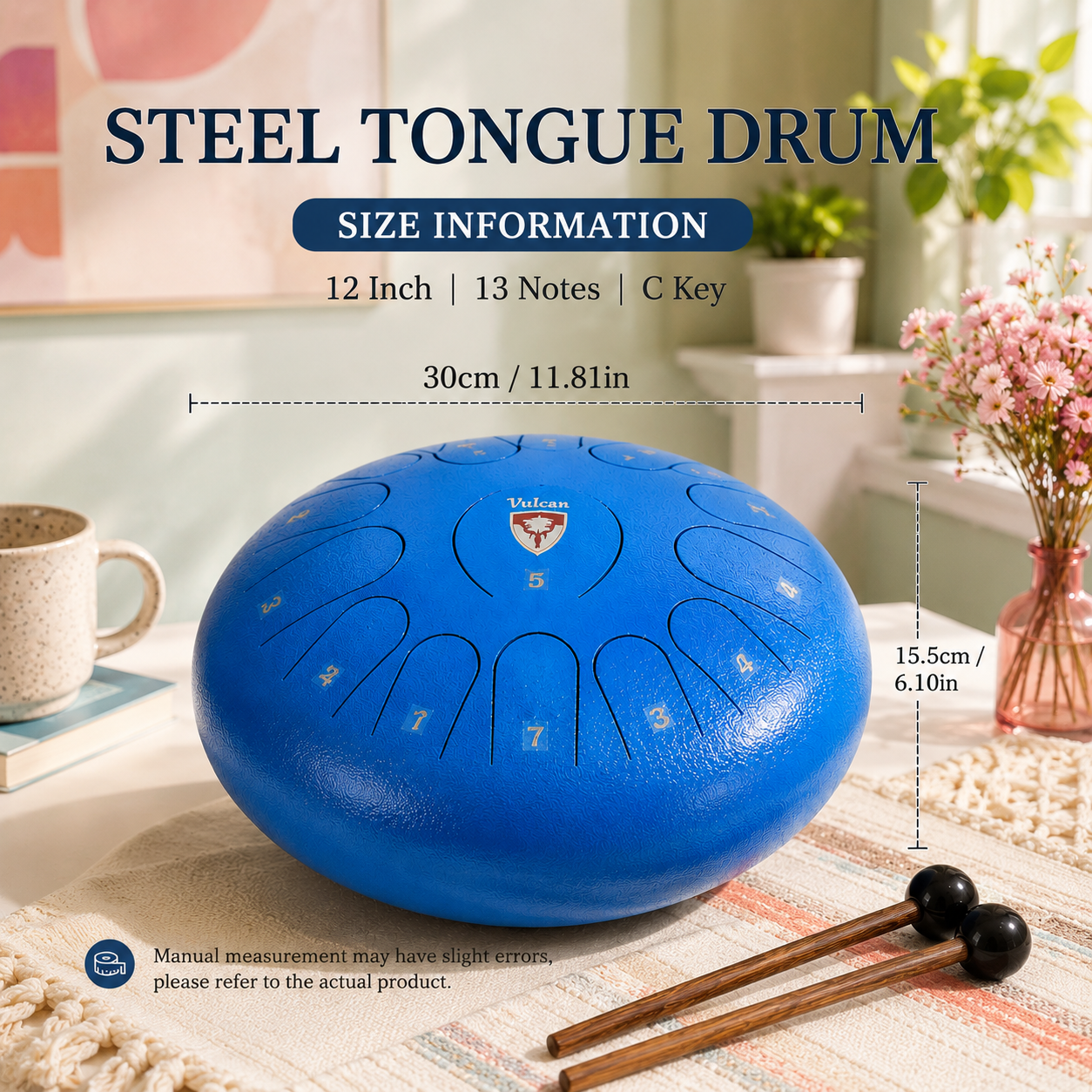 12 Inch steel tongue drum 13 N - Rain Stick Percussion avaliação e preço