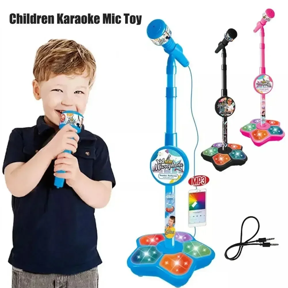 Kids Microphone with Stand Kar - Song With Musical Instrument avaliação e preço