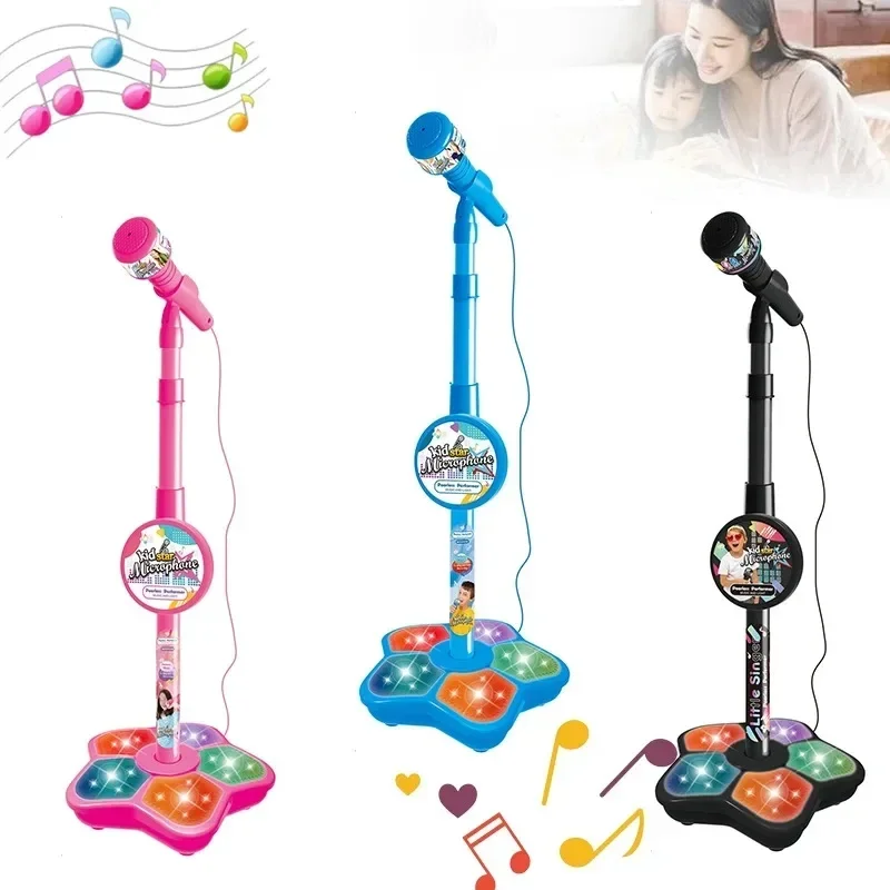 Kids Microphone with Stand Kar - Song With Musical Instrument avaliação e preço