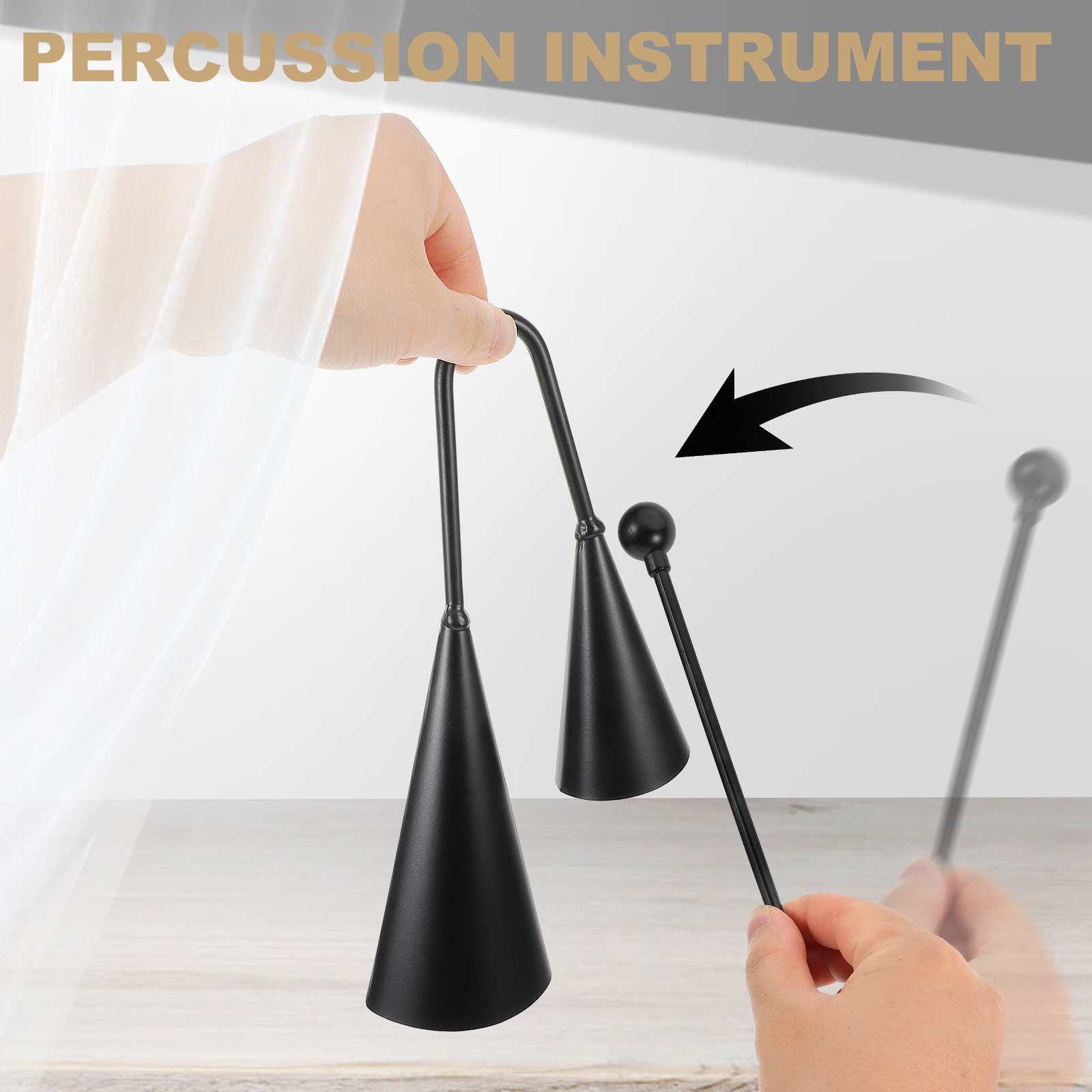 Double Trumpet Metal Cowbell A - Musical Instrument Agogo avaliação e preço