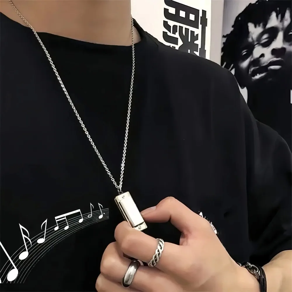 Mini Harmonica Necklace Men an - Musical Instrument That You Blow Into avaliação e preço