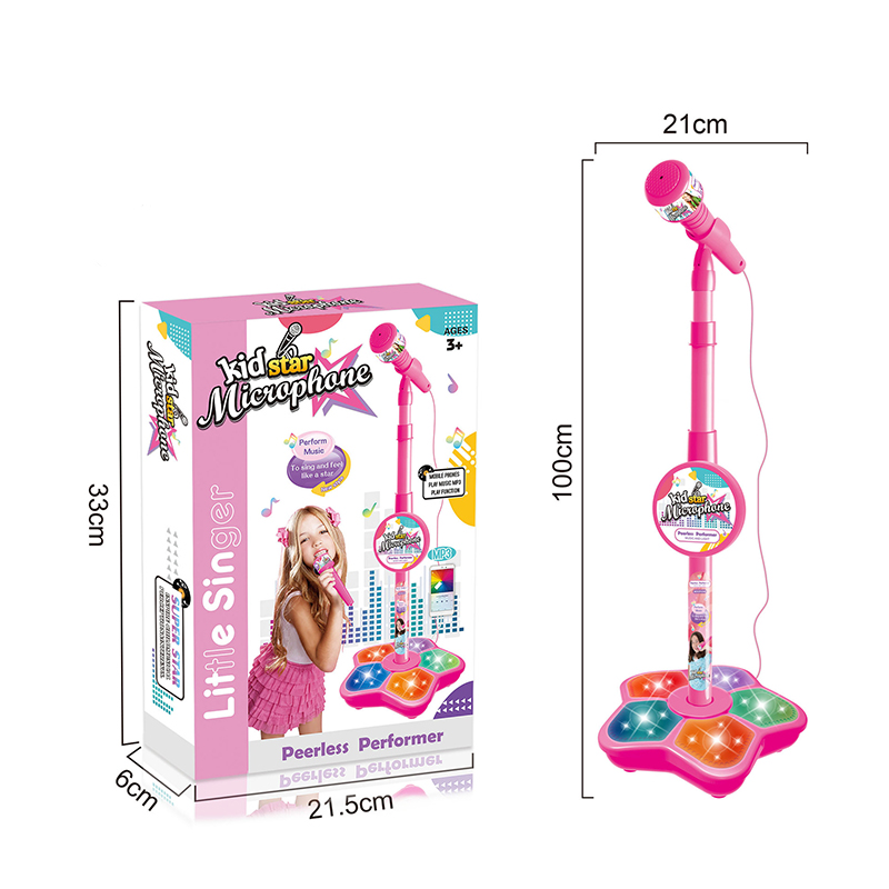 Kids Microphone with Stand Kar - Song With Musical Instrument avaliação e preço