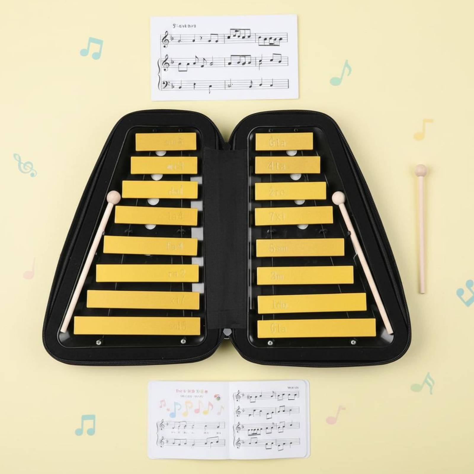 16-Note Aluminum Xylophone Han - Musical Instrument Easy To Learn avaliação e preço