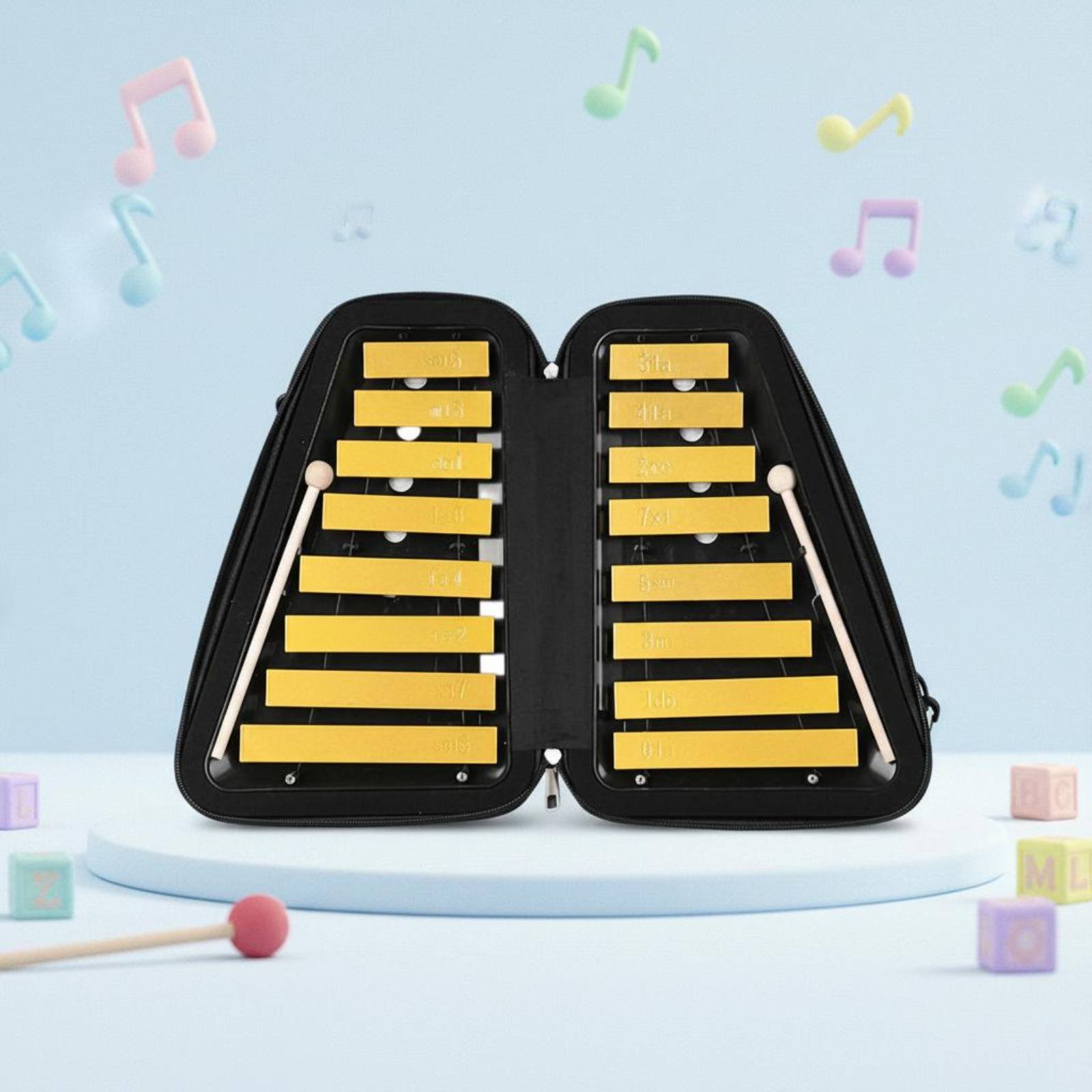 16-Note Aluminum Xylophone Han - Musical Instrument Easy To Learn avaliação e preço