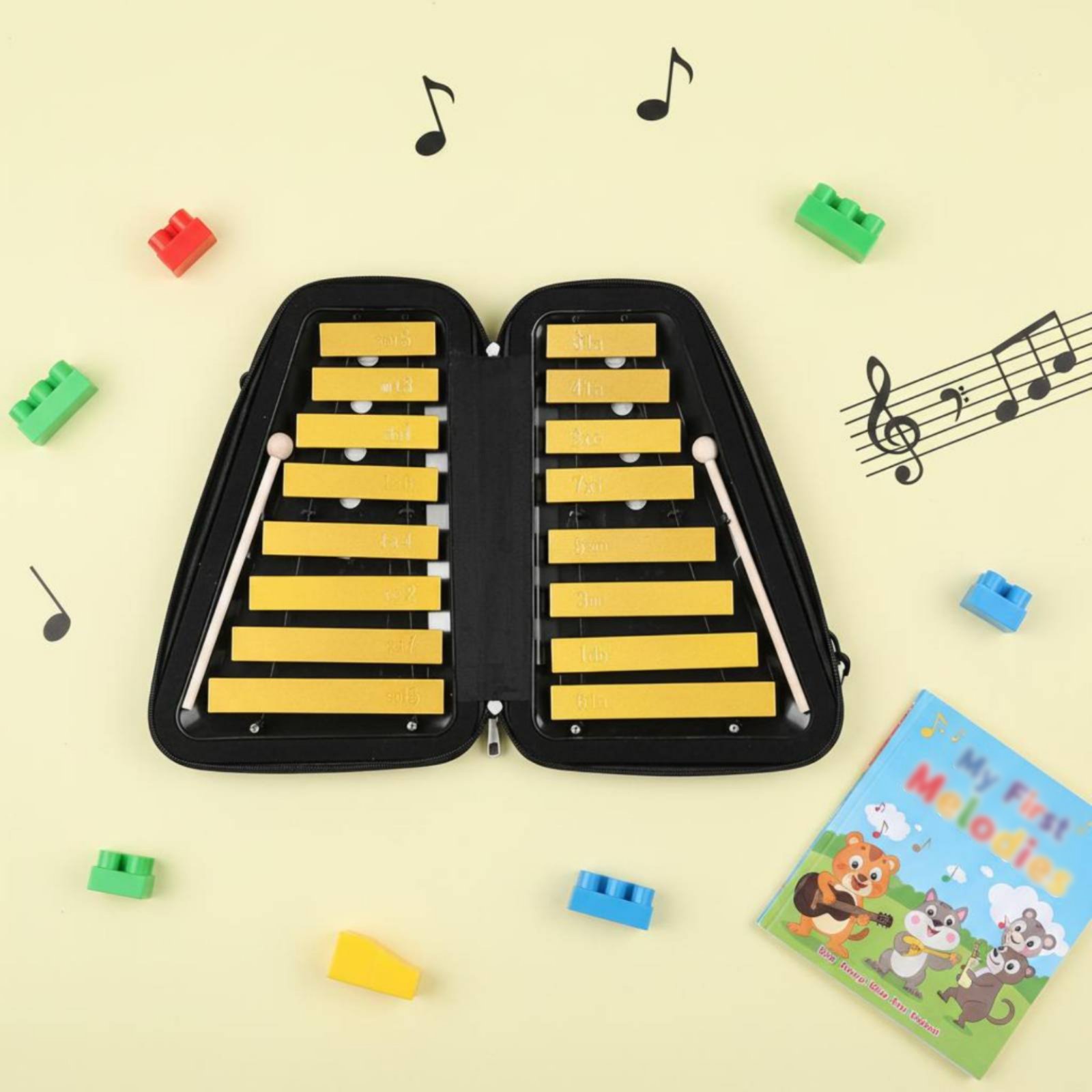 16-Note Aluminum Xylophone Han - Musical Instrument Easy To Learn avaliação e preço
