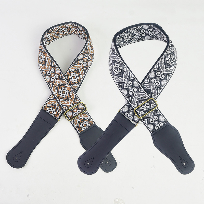 Guitar Strap Embroidered Print - Musical Instrument Sounds avaliação e preço