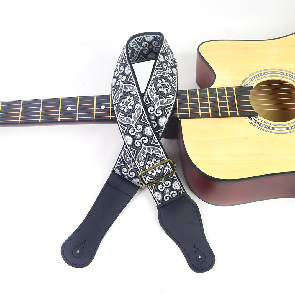 Guitar Strap Embroidered Print - Musical Instrument Sounds avaliação e preço
