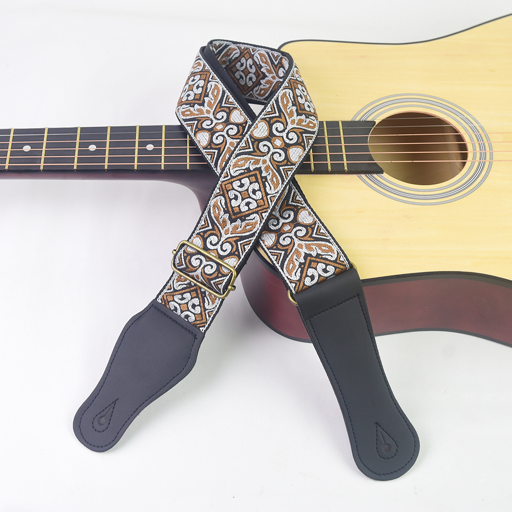 Guitar Strap Embroidered Print - Musical Instrument Sounds avaliação e preço