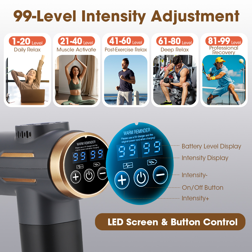 Portable Fascial Massage Gun E - Vibraslap Percussion avaliação e preço
