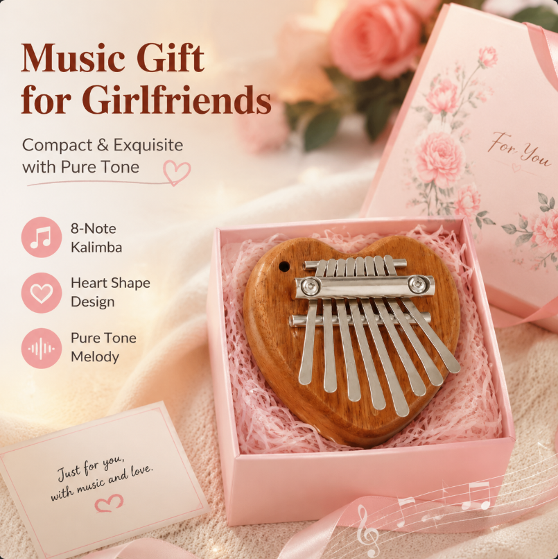 8 Keys Mini Kalimba Wooden Thu - Musical Instrument Sounds avaliação e preço