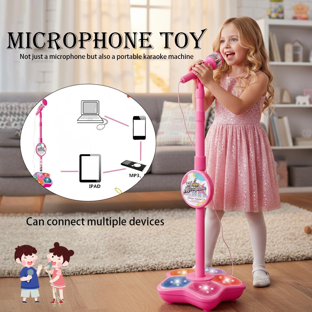 Kids Microphone with Stand Kar - Song With Musical Instrument avaliação e preço