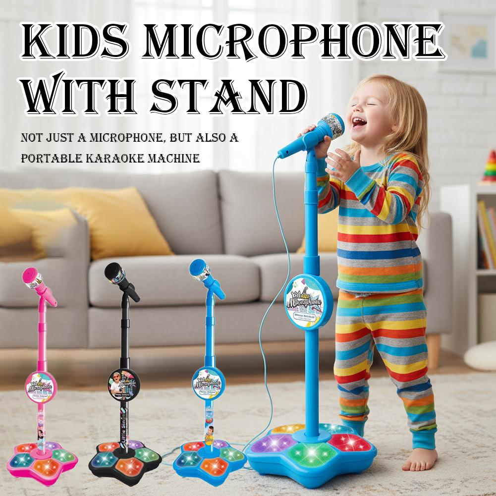 Kids Microphone with Stand Kar - Song With Musical Instrument avaliação e preço